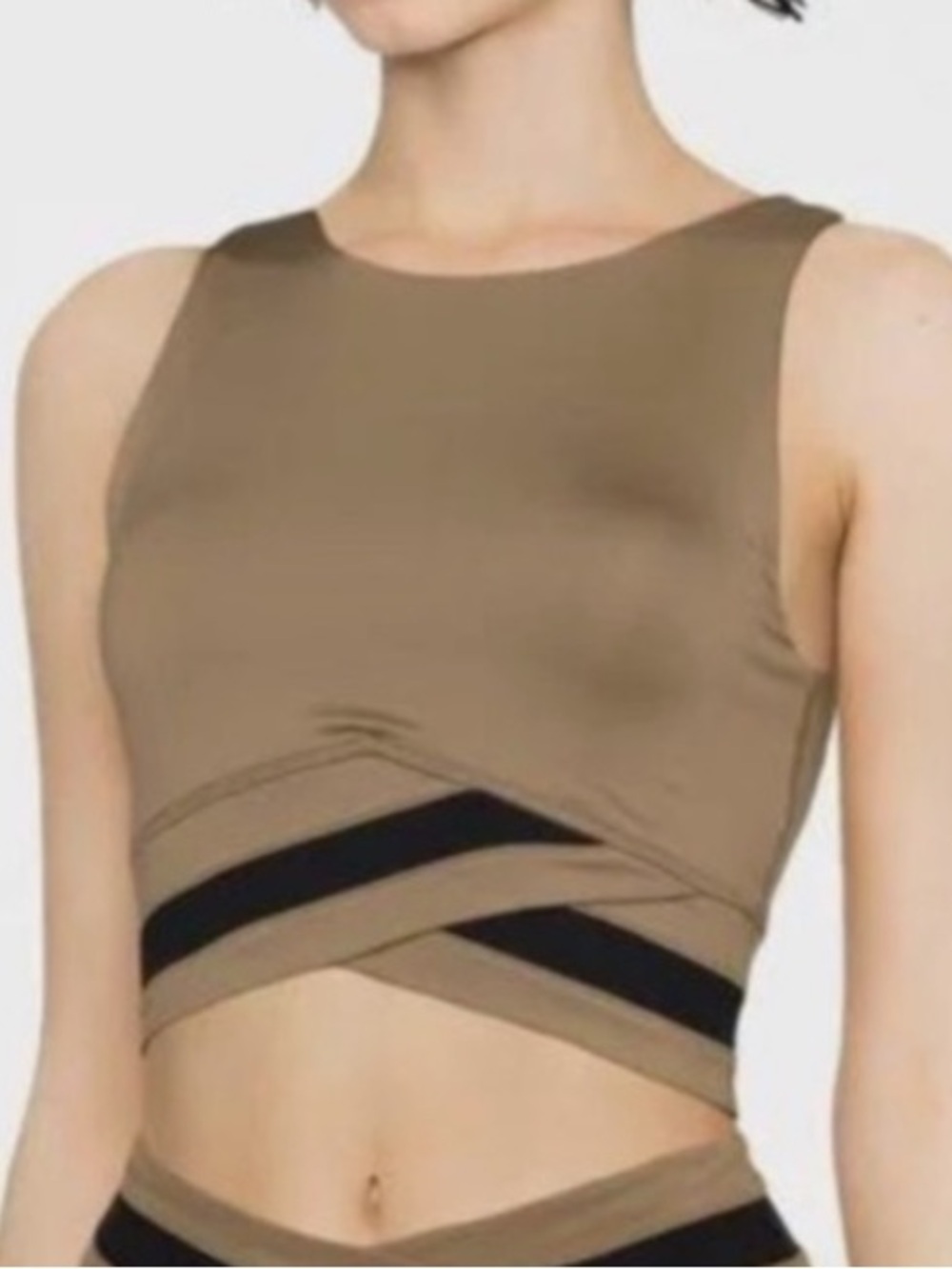 Sweaty Betty Olive Active Tank with Black Band